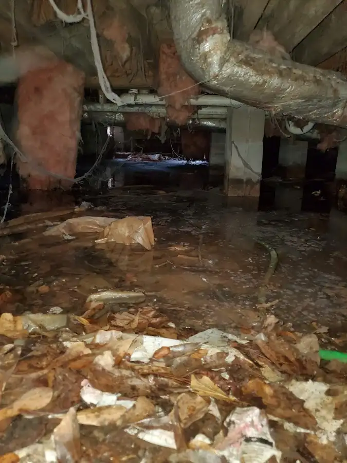 Crawl space flood assessment for Commercial Water Damage Restoration in Graham